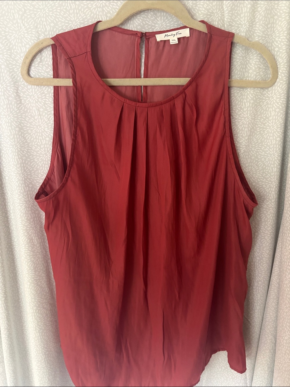 Pleated Sleeveless Camisole in Rust Red by Madewell